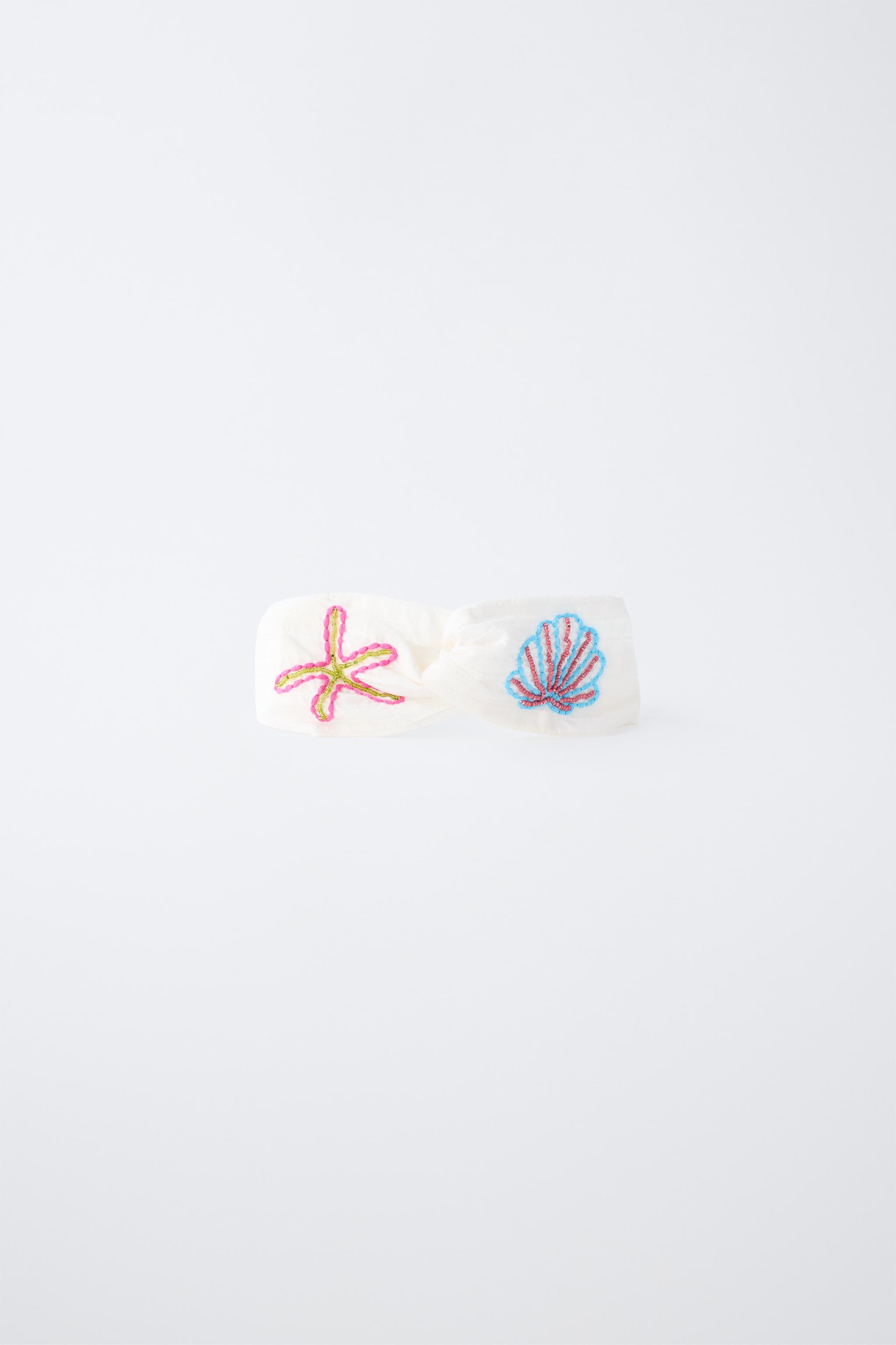 EMBROIDERED MARINE BEADED HEADBAND